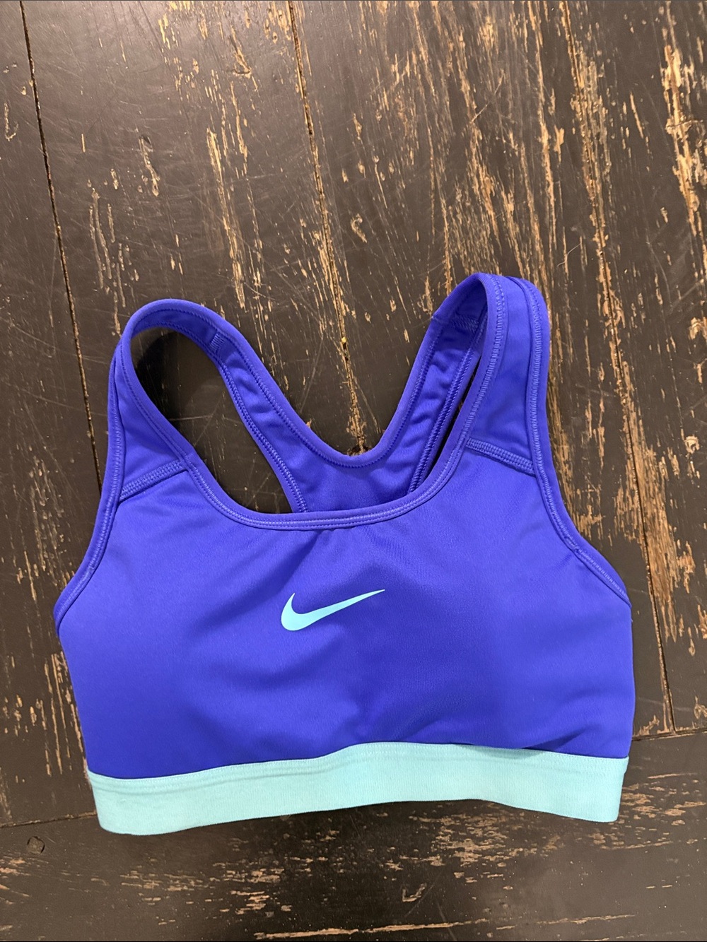 Nike Women's Royal Blue Sports Bra with Aqua Band